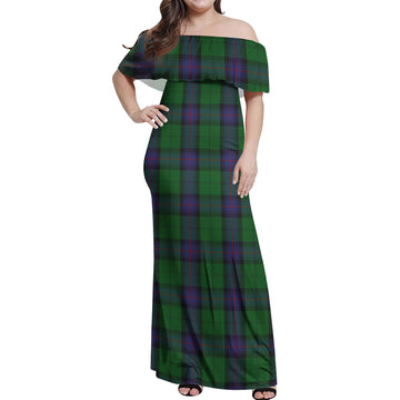 Armstrong Tartan Off Shoulder Long Dress