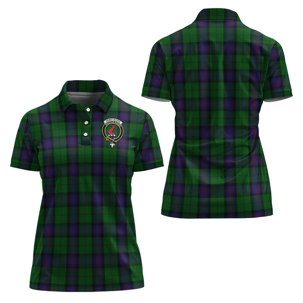 Armstrong Tartan Polo Shirt with Family Crest For Women Women - Tartanvibesclothing