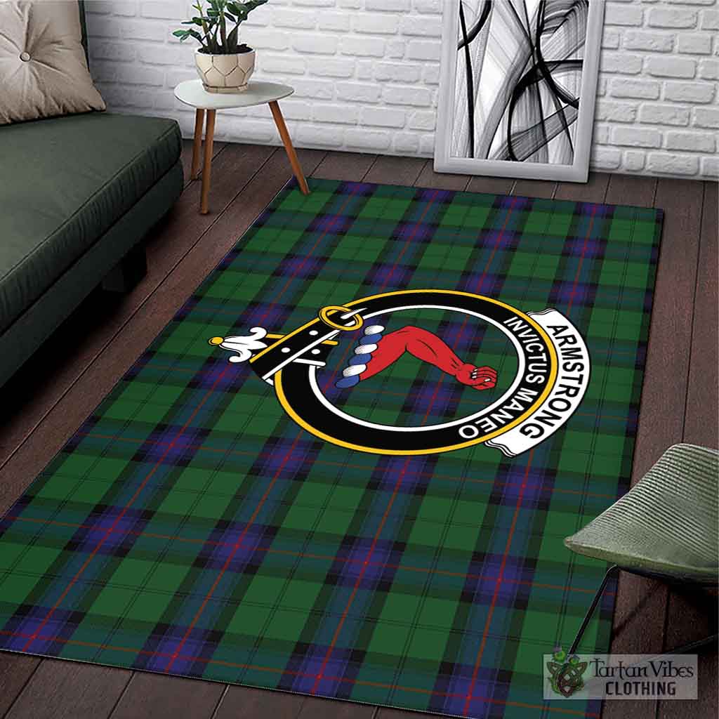 Tartan Vibes Clothing Armstrong Tartan Area Rug with Family Crest