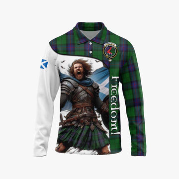 Tartan Vibes Clothing Armstrong Crest Tartan Long Sleeve Polo Shirt Inspired by the Freedom of Scottish Warrior
