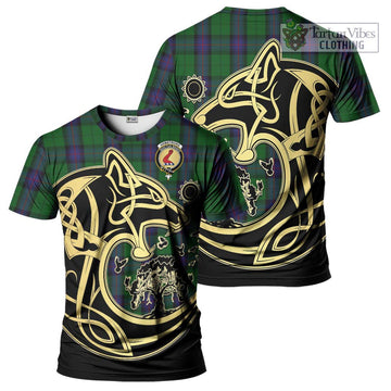 Armstrong Tartan T-Shirt with Family Crest Celtic Wolf Style Kid's Shirt - Tartan Vibes Clothing