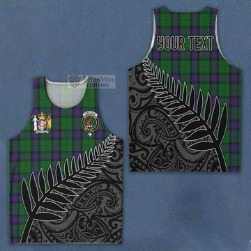 Tartan Vibes Clothing Armstrong Crest Tartan Men's Tank Top with New Zealand Silver Fern Half Style