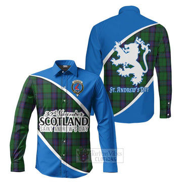 Armstrong Family Crest Tartan Long Sleeve Button Shirt Celebrate Saint Andrew's Day in Style