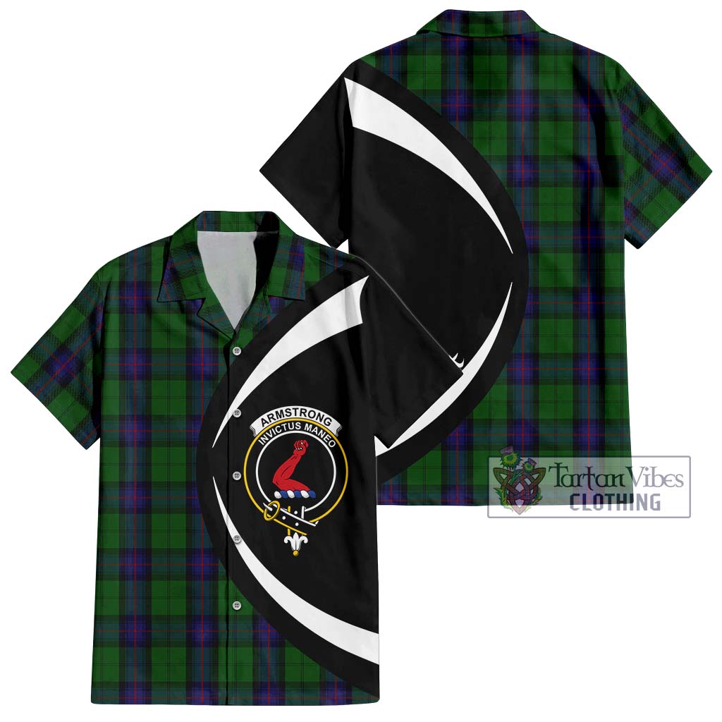 Armstrong Tartan Hawaiian Shirt with Family Crest Circle Style Kid - Tartan Vibes Clothing