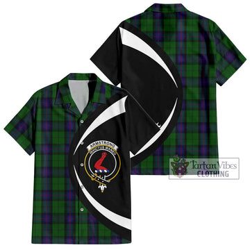 Armstrong Tartan Hawaiian Shirt with Family Crest Circle Style