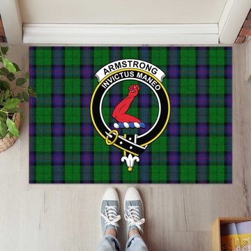 Armstrong Tartan Rubber Doormat with Family Crest