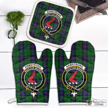 Armstrong Tartan Combo Oven Mitt & Pot-Holder with Family Crest Combo 1 Oven Mitt & 1 Pot-Holder White - Tartan Vibes Clothing