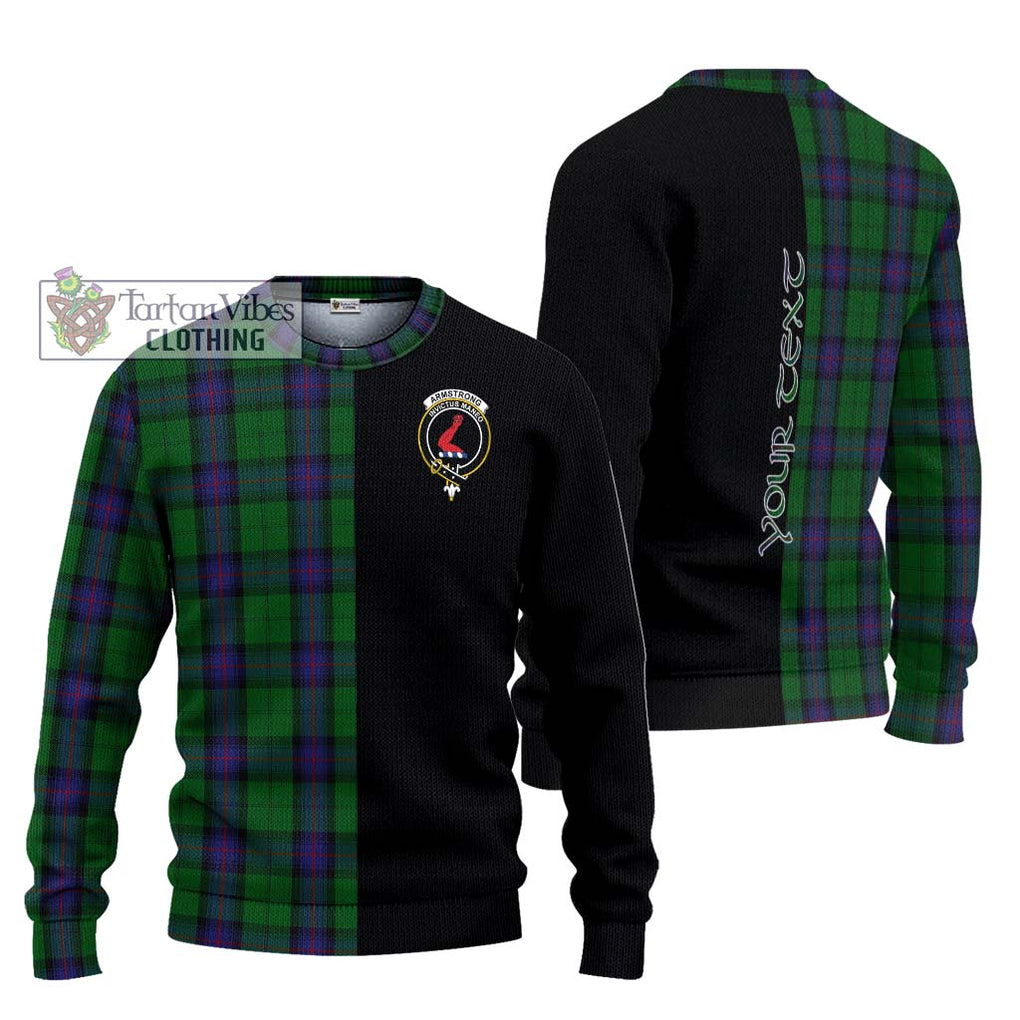 Armstrong Tartan Knitted Sweater with Family Crest and Half Of Me Style Unisex - Tartanvibesclothing Shop
