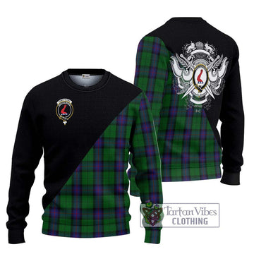 Armstrong Tartan Knitted Sweater with Family Crest and Military Logo Style Unisex - Tartanvibesclothing Shop