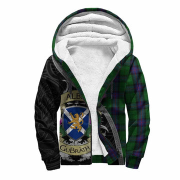 Armstrong Tartan Family Crest Sherpa Hoodie Lion Rampant Royal Thistle Shield Celtic Inspired