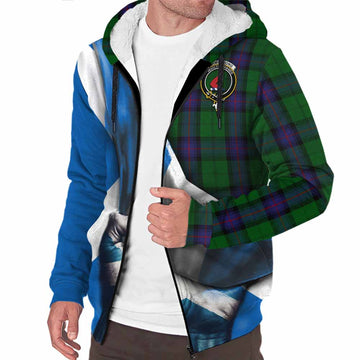 Armstrong Tartan Sherpa Hoodie with Family Crest Scotland Patriotic Style
