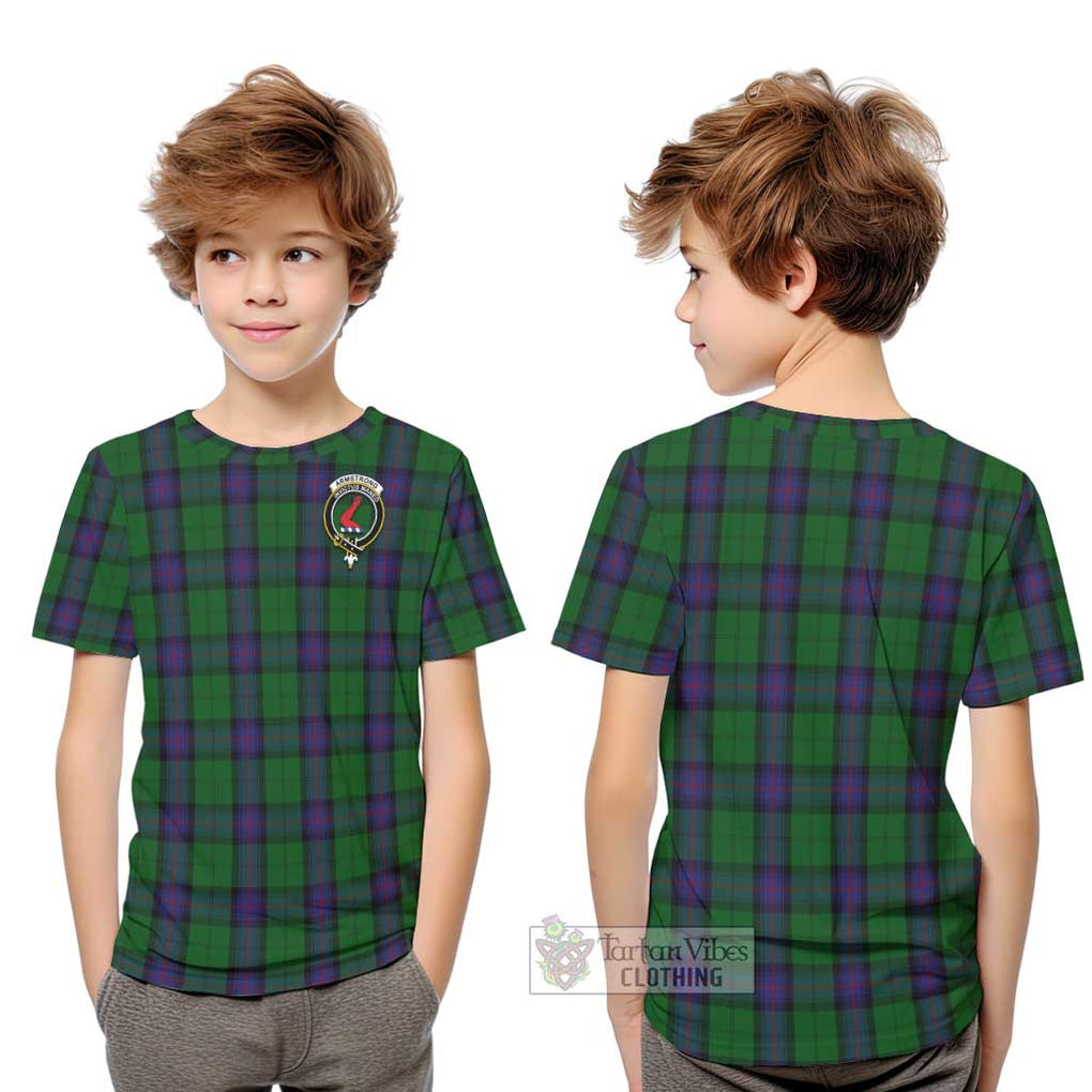 Armstrong Tartan Kid T-Shirt with Family Crest Youth XL Size14 - Tartanvibesclothing Shop