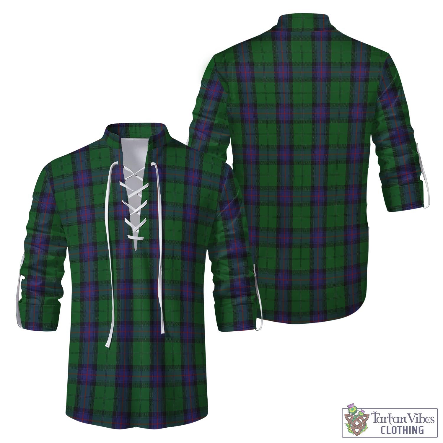 Tartan Vibes Clothing Armstrong Tartan Men's Scottish Traditional Jacobite Ghillie Kilt Shirt