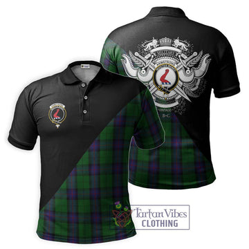 Armstrong Tartan Polo Shirt with Family Crest and Military Logo Style Kid - Tartanvibesclothing Shop