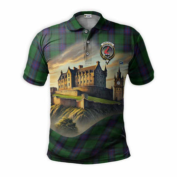 Tartan Vibes Clothing Armstrong Tartan Family Crest Polo Shirt with Scottish Ancient Castle Stype