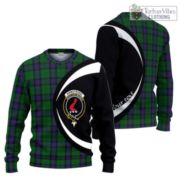 Armstrong Tartan Ugly Sweater with Family Crest Circle Style Unisex - Tartan Vibes Clothing