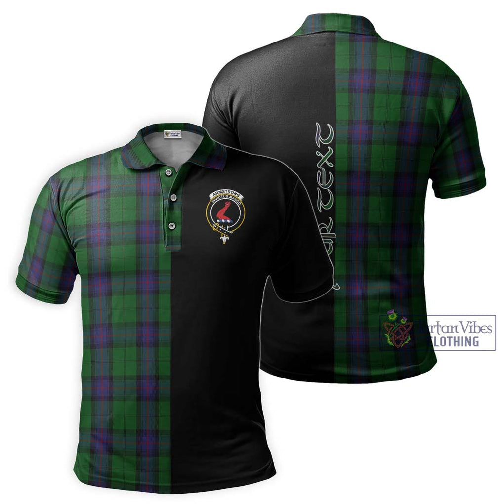 Armstrong Tartan Polo Shirt with Family Crest and Half Of Me Style Kid - Tartanvibesclothing Shop
