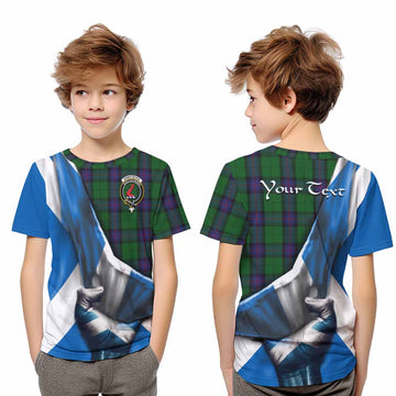 Tartan Vibes Clothing Armstrong Tartan Kid T-Shirt with Family Crest Scotland Patriotic Style
