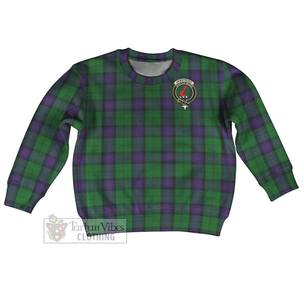 Tartan Vibes Clothing Armstrong Tartan Kid Ugly Sweater with Family Crest