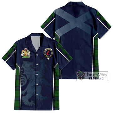 Armstrong Tartan Hawaiian Shirt with Family Crest and Lion Rampant Vibes Sport Style