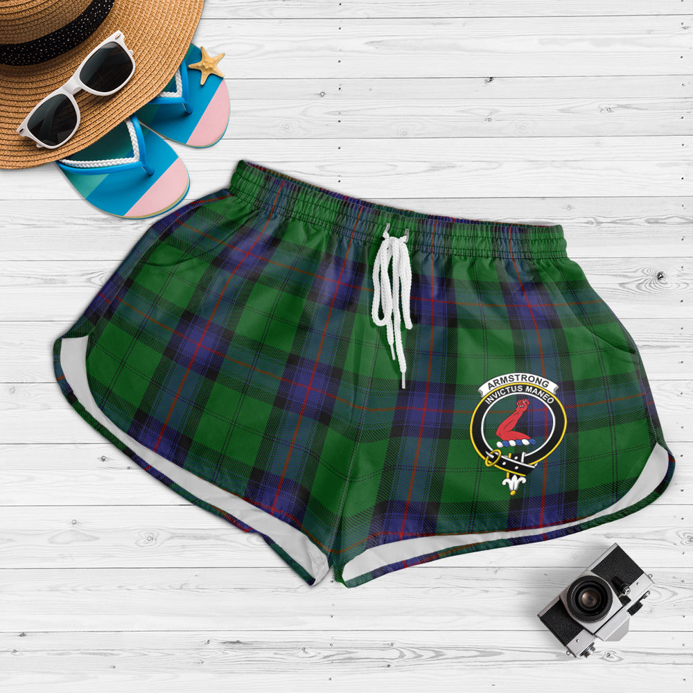 Armstrong Tartan Womens Shorts with Family Crest - Tartanvibesclothing