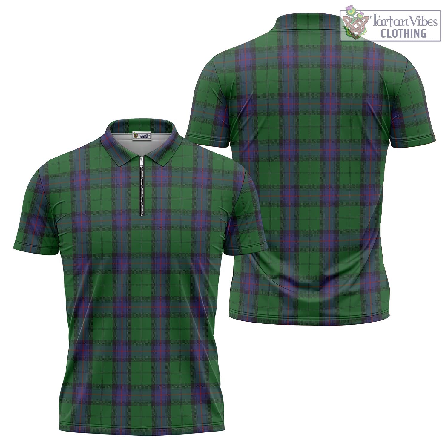 Tartan Vibes Clothing Armstrong Tartan Zipper Polo Shirt