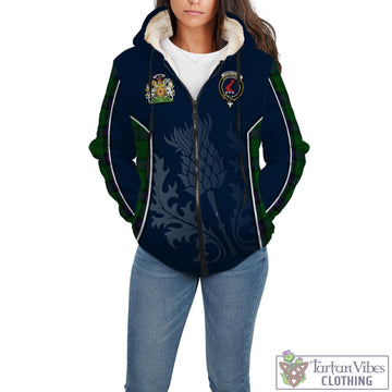 Armstrong Tartan Sherpa Hoodie with Family Crest and Scottish Thistle Vibes Sport Style