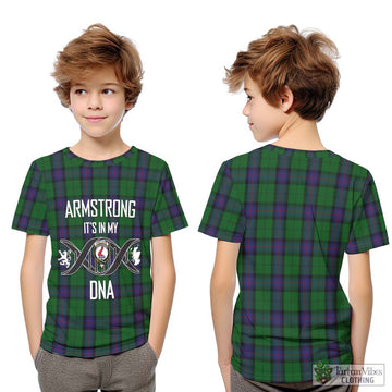 Armstrong Tartan Kid T-Shirt with Family Crest DNA In Me Style Youth XL Size14 - Tartanvibesclothing Shop