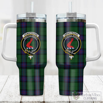 Armstrong Tartan and Family Crest Tumbler with Handle