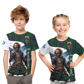 Armstrong Crest Tartan Kid T-Shirt Inspired by the Freedom of Scottish Warrior