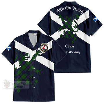 Armstrong Tartan Lion Rampant Hawaiian Shirt Proudly Display Your Heritage with Alba Gu Brath and Clan Name