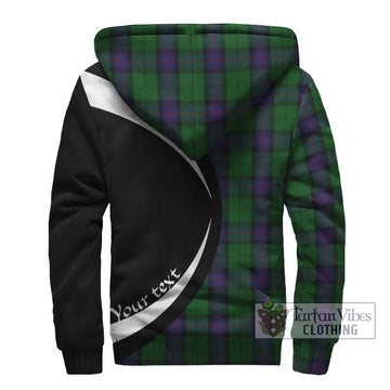 Armstrong Tartan Sherpa Hoodie with Family Crest Circle Style - Tartan Vibes Clothing