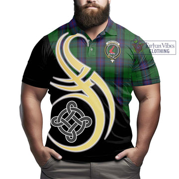 Armstrong Tartan Polo Shirt with Family Crest and Celtic Symbol Style