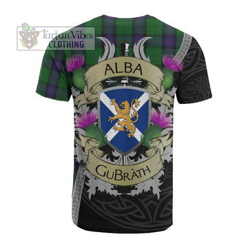 Tartan Vibes Clothing Armstrong Tartan Family Crest Cotton T-shirt Lion Rampant Royal Thistle Shield Celtic Inspired