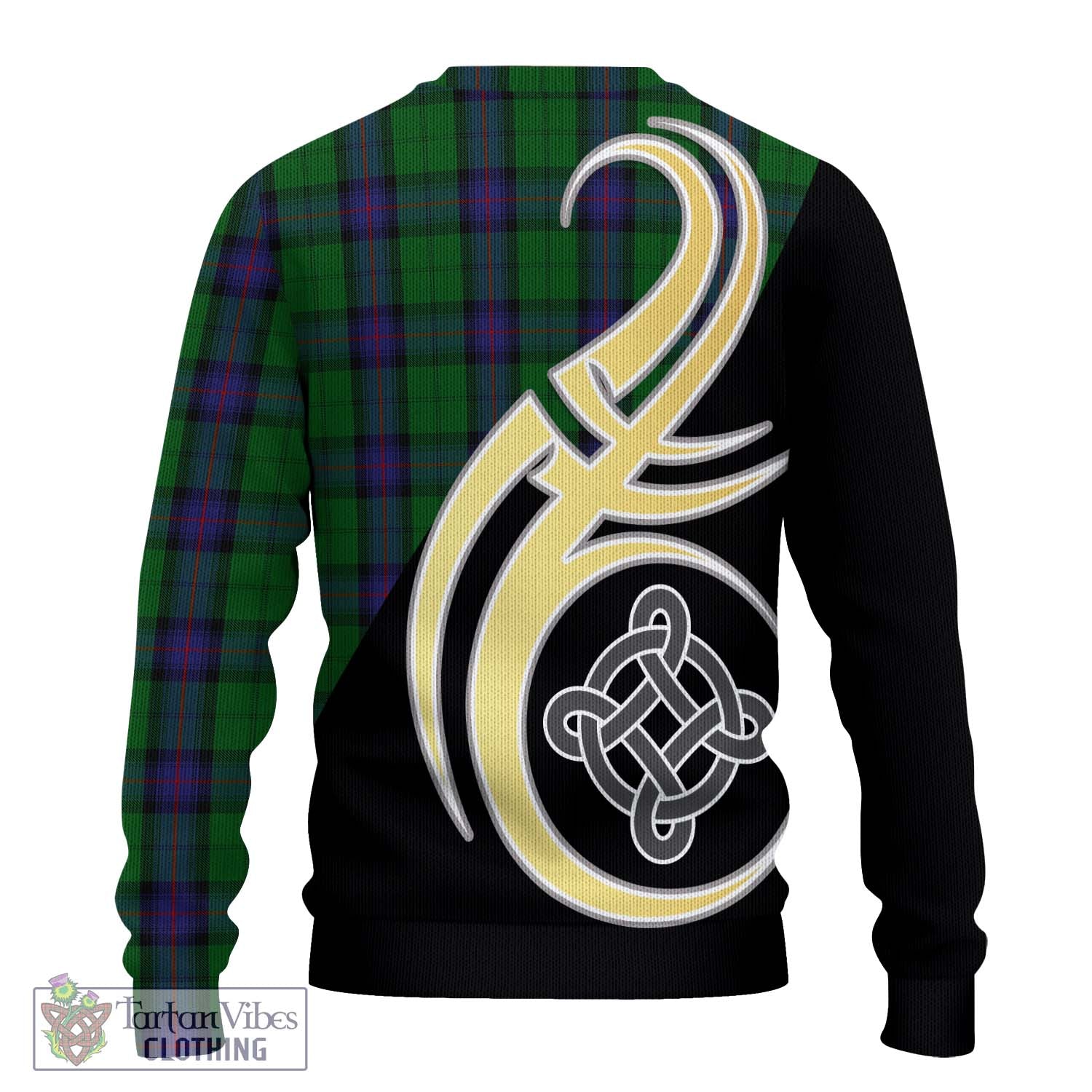 Armstrong Tartan Knitted Sweater with Family Crest and Celtic Symbol Style - Tartan Vibes Clothing