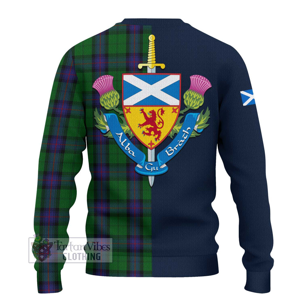 Tartan Vibes Clothing Armstrong Tartan Knitted Sweater with Scottish Lion Royal Arm Half Style