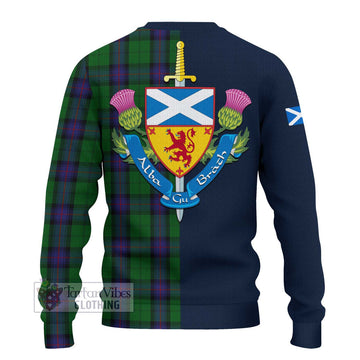 Tartan Vibes Clothing Armstrong Tartan Knitted Sweater with Scottish Lion Royal Arm Half Style