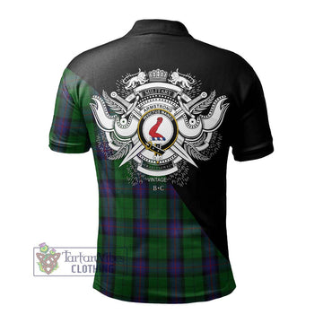 Armstrong Tartan Polo Shirt with Family Crest and Military Logo Style - Tartanvibesclothing Shop