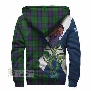Armstrong Tartan Family Crest Sherpa Hoodie Scottish Thistle Celtic Inspired