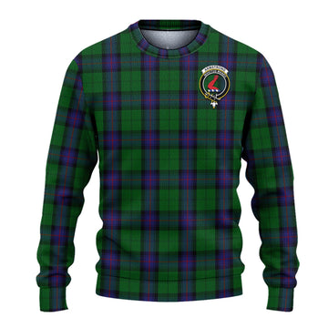 Armstrong Tartan Knitted Sweater with Family Crest - Tartanvibesclothing