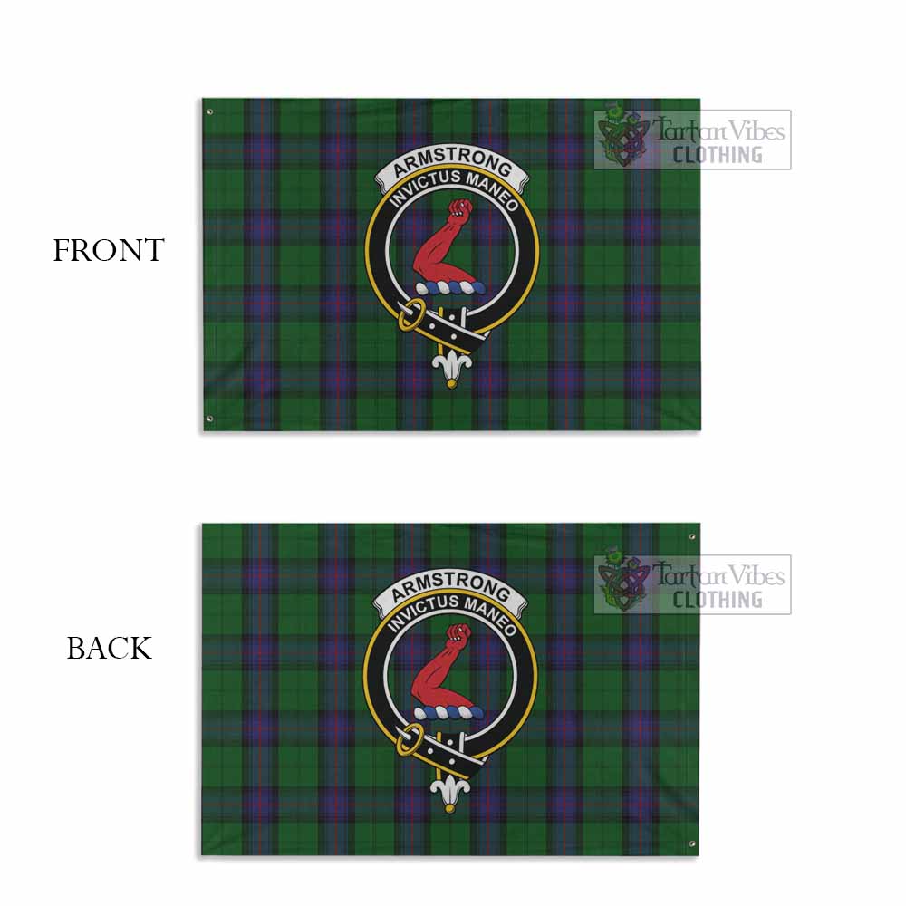 Tartan Vibes Clothing Armstrong Tartan House Flag with Family Crest