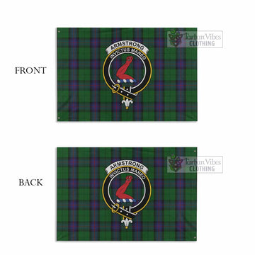 Armstrong Tartan House Flag with Family Crest