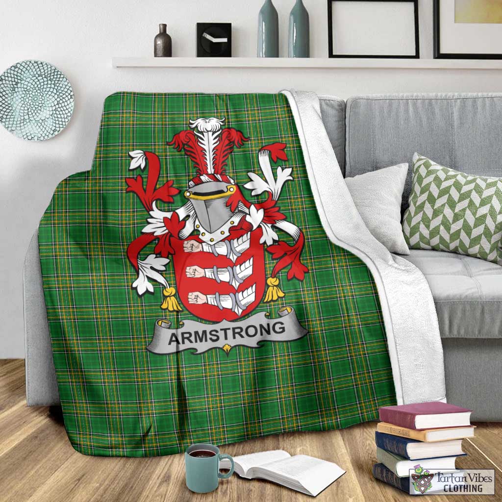 Armstrong Irish Clan Tartan Blanket with Coat of Arms - Tartan Vibes Clothing