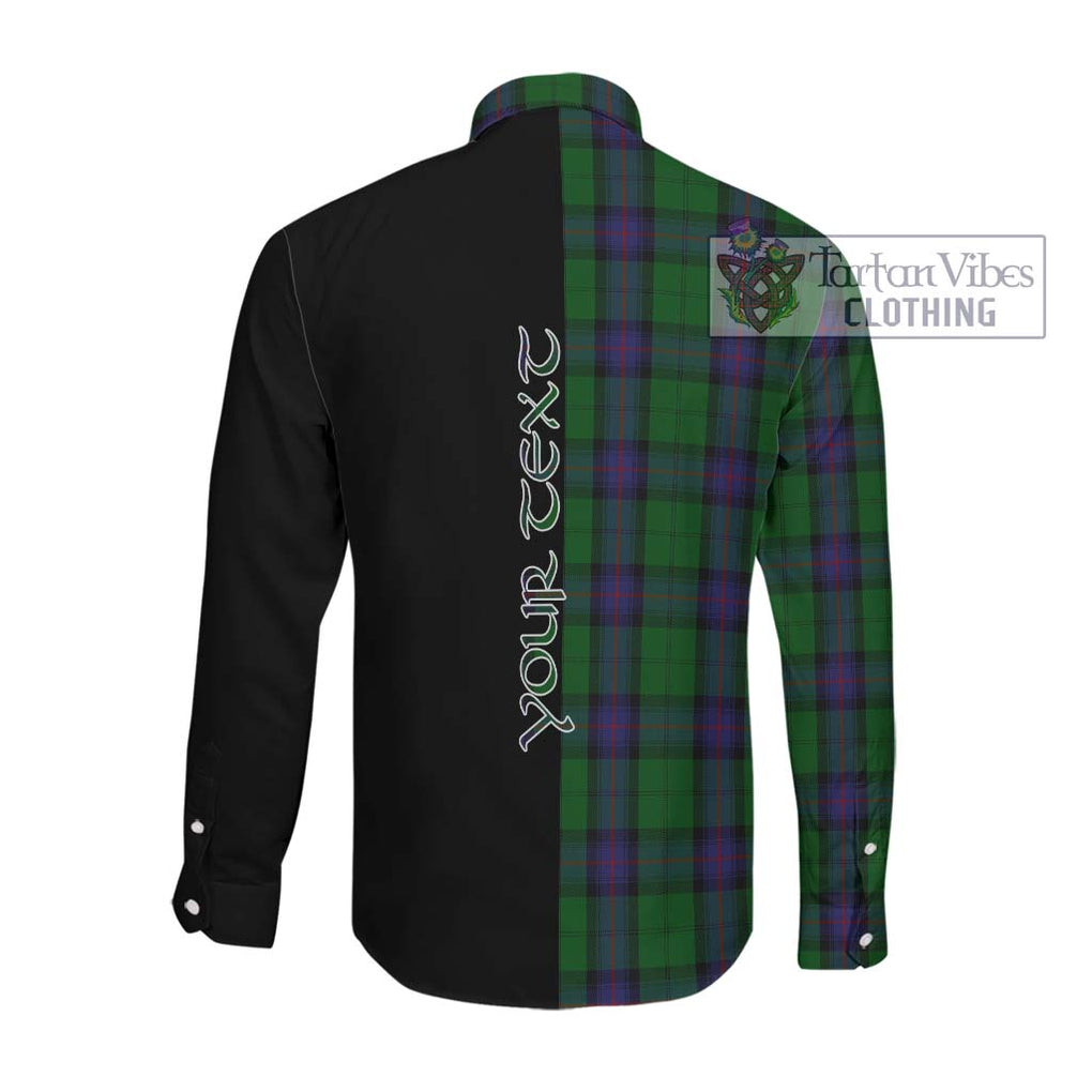 Armstrong Tartan Long Sleeve Button Shirt with Family Crest and Half Of Me Style Men's Shirt - Tartanvibesclothing Shop