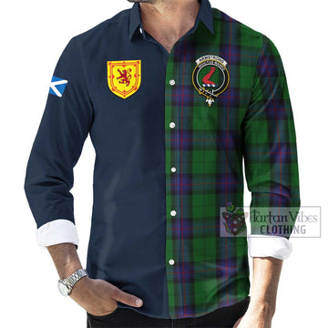 Armstrong Tartan Long Sleeve Button Shirt Alba with Scottish Lion Royal Arm Half Style