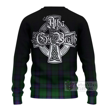 Tartan Vibes Clothing Armstrong Tartan Knitted Sweater Featuring Alba Gu Brath Family Crest Celtic Inspired