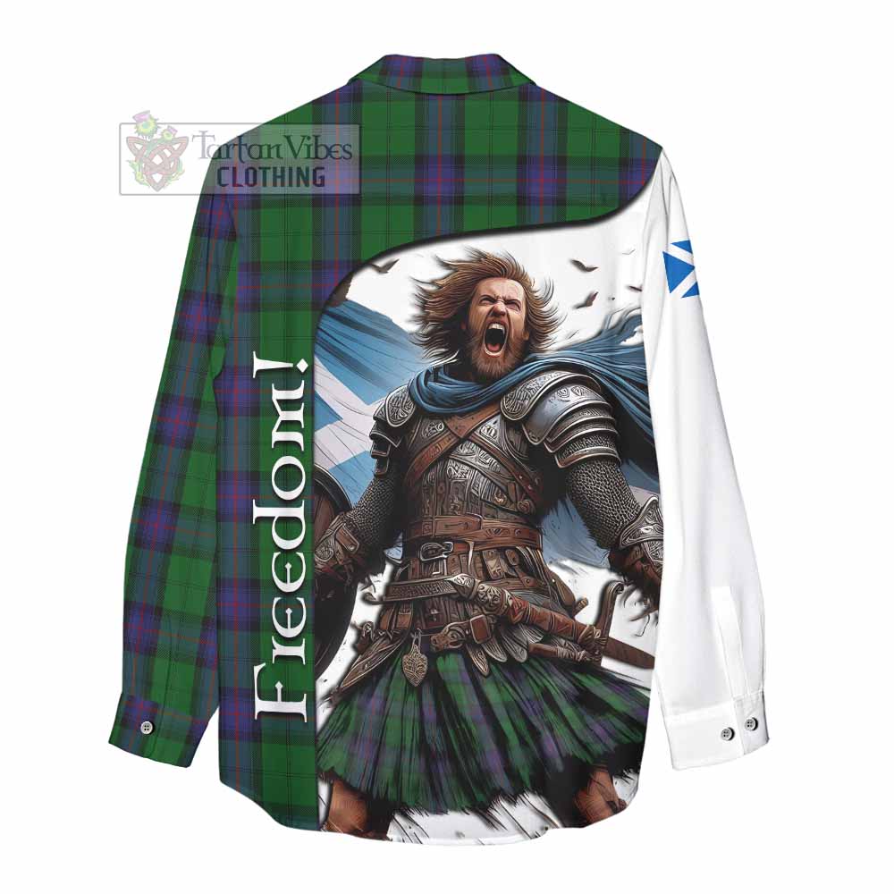 Tartan Vibes Clothing Armstrong Crest Tartan Women's Casual Shirt Inspired by the Freedom of Scottish Warrior