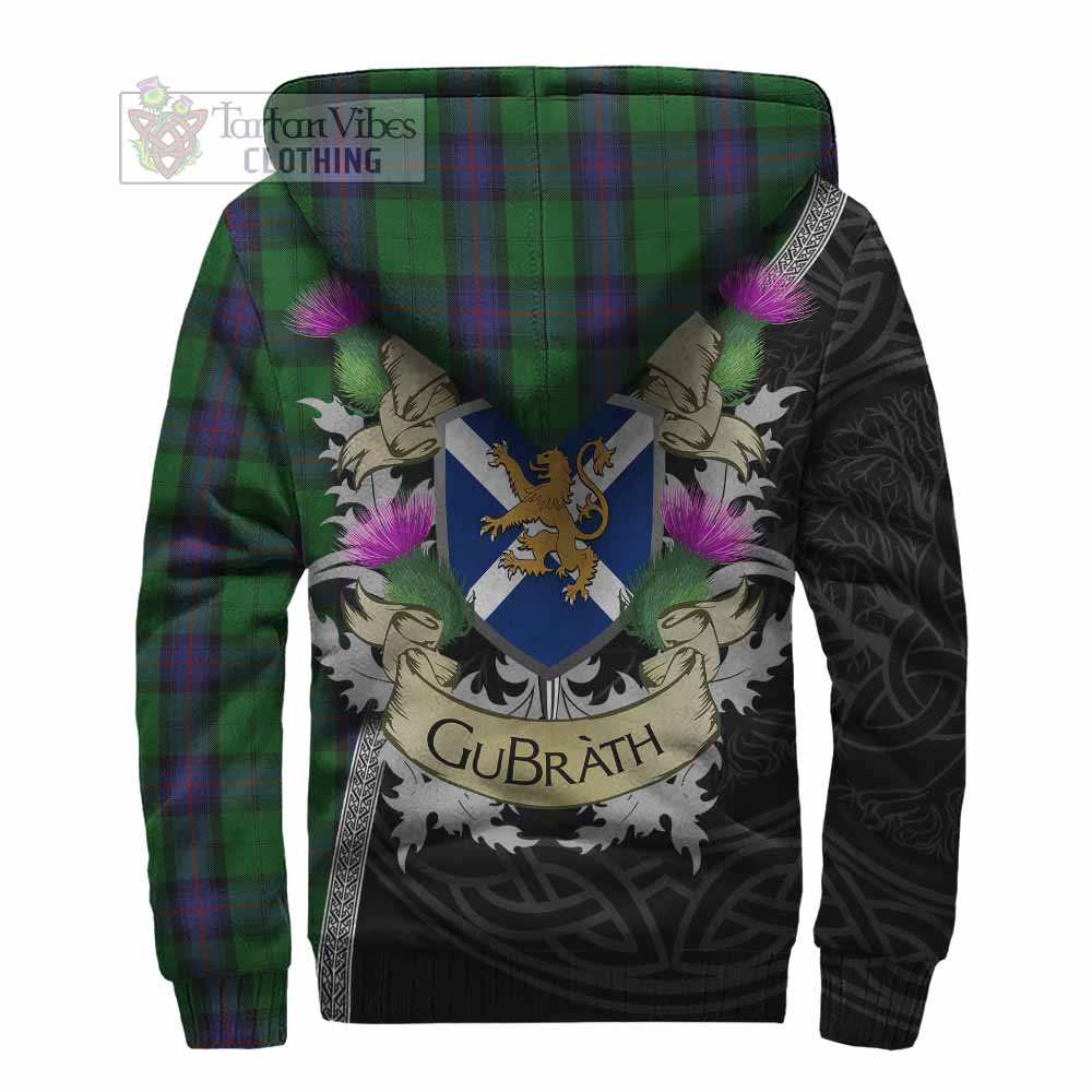 Tartan Vibes Clothing Armstrong Tartan Family Crest Sherpa Hoodie Lion Rampant Royal Thistle Shield Celtic Inspired