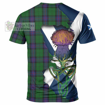 Tartan Vibes Clothing Armstrong Tartan Family Crest T-Shirt Scottish Thistle Celtic Inspired