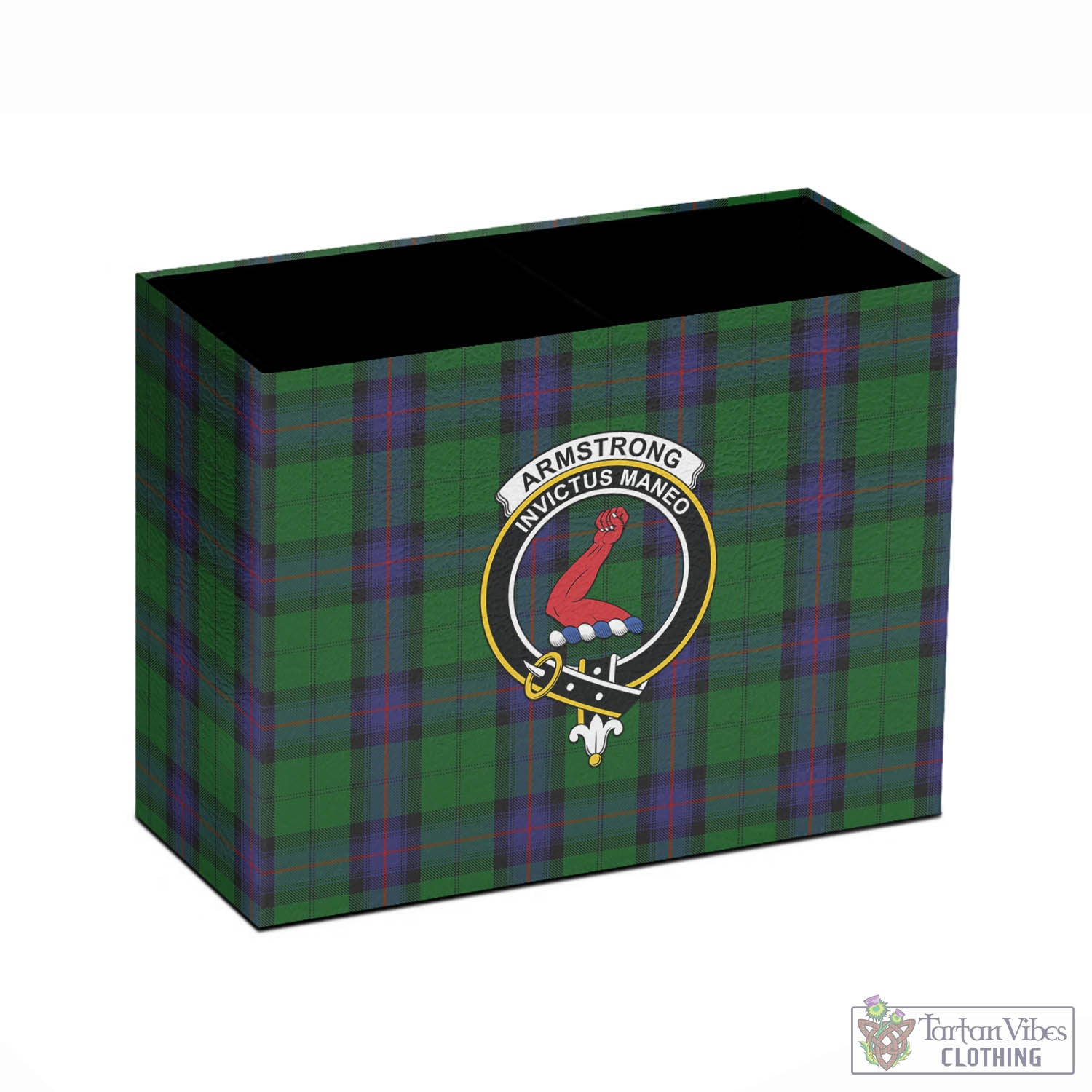 Tartan Vibes Clothing Armstrong Tartan Pen Holder with Family Crest